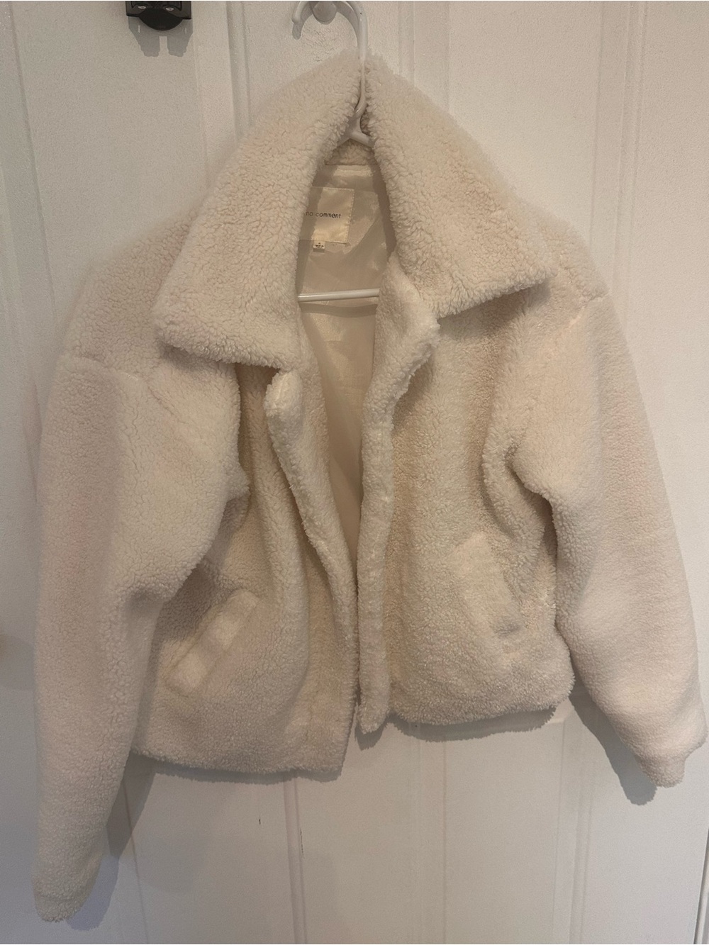 Cream Teddy Jacket - Soft Plush Women's Coat